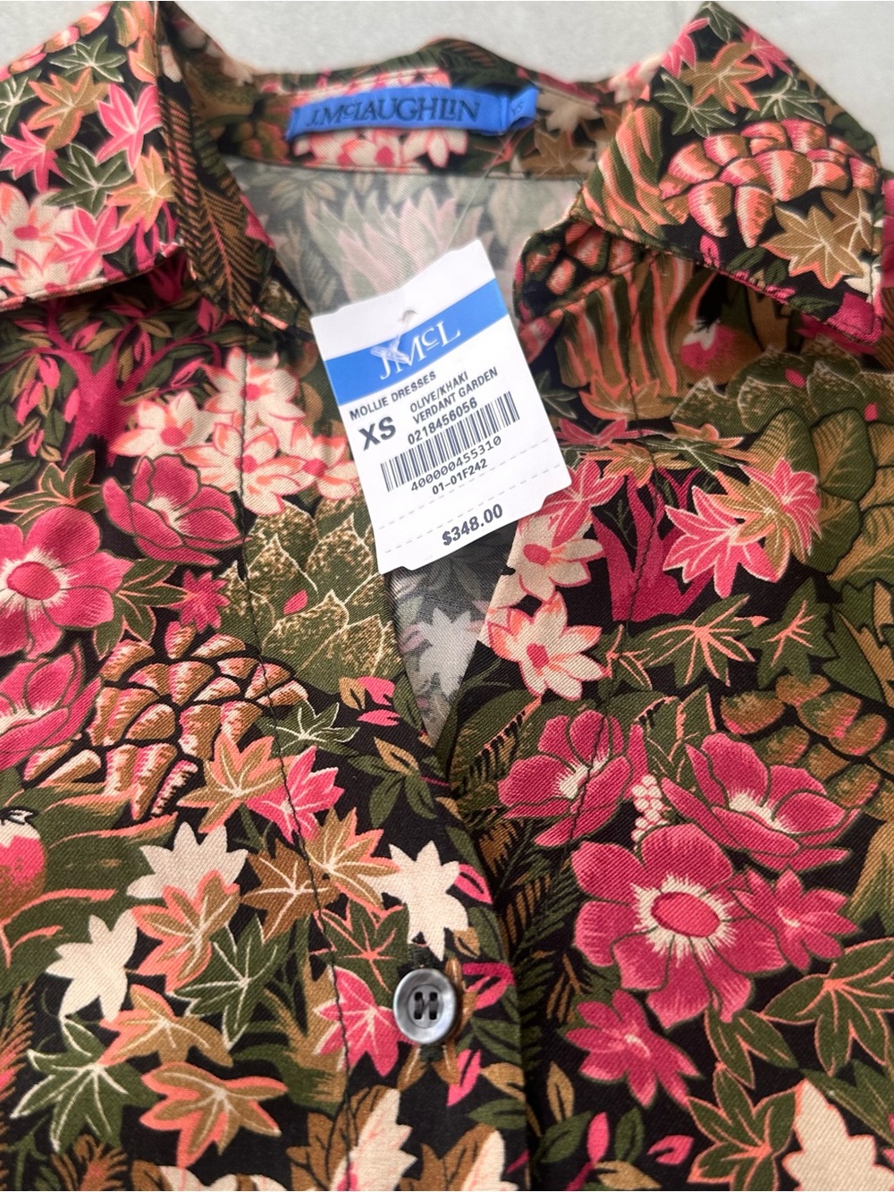 J MCLAUGHLIN NWT MOLLI KHAKI GARDEN MAXI DRESS SizeXS SILK BLD RETRO Y2K MODERN - Picture 4 of 13